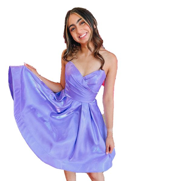 Robe semi-formelle orchidée 2k24, col en cœur, ligne a, en satin, pour spectacle, bal, soirée, cocktail, Hoco, robe de soirée, gala, cravate noire, événement spécial NYE