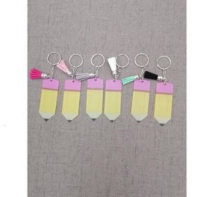 Commandes 200 pièces journée des enseignants acrylique porte-clés crayon forme pendentif porte-clés retour à l'école cadeaux pour