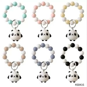 Commandes Bande Dessinée Silicone Perles Bracelets Doigt Jouets Porte-clés Couleurs Spot Bracelets Décoration Porte-clés Pour Sac À Bandoulière