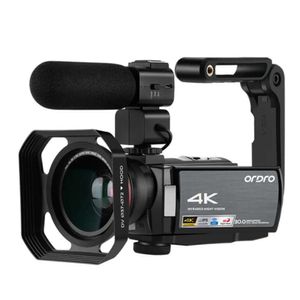 Caméscope portable ORDRO AE8 4K avec longue durée de veille, vision nocturne IR et caméra vidéo professionnelle pour un enregistrement et une photographie de haute qualité