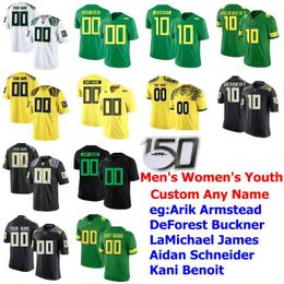 Maillots de football de football de Canards de Canards de Oregon Ducks Femmes Arik Armstead Jersey Deforest Buckner Lamichael James Aidan Schneider Rare Personnalisé cousu