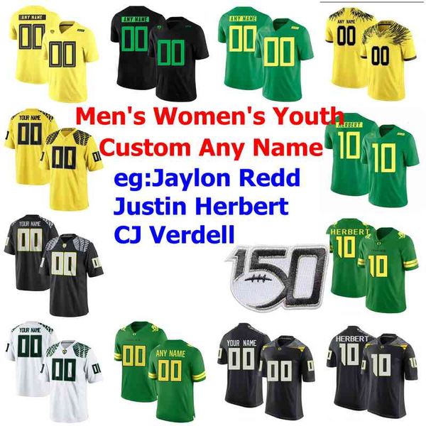 Oregon Ducks College Football Maillots Femmes Jaylon Redd Jersey Justin Herbert CJ Verdell Kayvon Thibodeaux Johnson III Cousu sur mesure