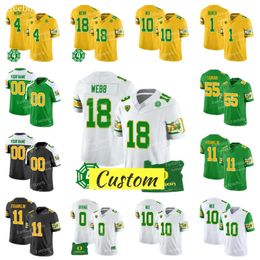 Oregon Ducks Custom Jersey Honor Spencer Webb Troy Franklin Sam Taimani Markeise Irving Burch Bo Nix 10 Herbert New Green Yellow Ed Football College Jerseys S