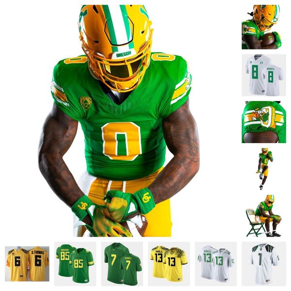 Camiseta de fútbol de los Oregon Ducks 52 Roberts 14 Khamari Terrell 5 Khyree Jackson 11 Trikweze Bridges 93 My'Keil Gardner 50 Popo Aumavae 14 Justius Lowe 32 Emar'rion Winston