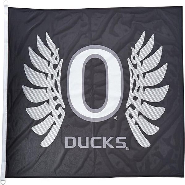 Oregon Ducks Wings Bandera Negra 3x5ft 150x90cm Impresión de 100d Polyester Decoración al aire libre Bandera con arandelas de latón SHIPP202K1490632