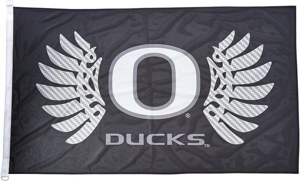 Oregon Ducks Wings Bandera Negra 3x5ft 150x90cm Impresión de 100d Poliéster Flagal de decoración exterior con arandelas de latón shipp202k1530395