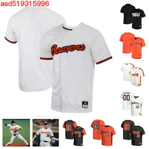 OREGON STATE BEAVERS 8 Tanner Smith 6 Ruben Cedillo 18 Wilson Weber 4 Maillot de baseball Dallas Macias 31 Easton Talt 54 Tyce Peterson 23 Canon Reeder 22 Krieg 13 TJ Wheeler