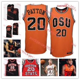 Oregon State Beavers basketbalshirt 2 Josiah Lake 3 Gavin Marrs 11 DaJohn Craig 13 Nate Meithof op maat gestikte OSU-truien