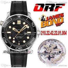ORF Diver 300M 007 A8800 automatisch herenhorloge 42 mm zwarte getextureerde wijzerplaat Super Version Edition rubberen band 210 22 42 22 01 004 Watc271o