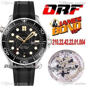 ORF Diver 300M 007 A8800 automatisch herenhorloge 42 mm zwarte getextureerde wijzerplaat Super Version Edition rubberen band 210 22 42 22 01 004 Watc293U