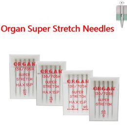 Aiguilles d'organe 5pcs de qualité supérieure de la machine à coudre domestique aiguilles super extensible pour les tissus tricotés et le tissu élastique 1pack = 5pcs