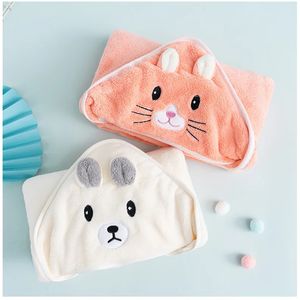 Biologische katoenen capuchon Baby handdoek pasgeboren Kinderen Bathrobe Super zachte badhanddoek Cartoon Ears Slapen Swaddle Wrap voor jongensmeisjes