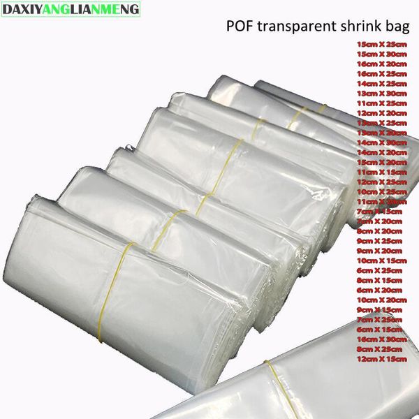 Organisation 300pcs Small transparent transparent enveloppe rétractable package de chaleur chauffante Pof emballage cadeau de stockage sacs en plastique emballage cadeau de fête de mariage