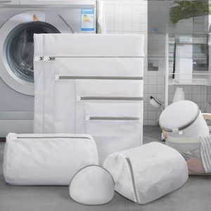 Organisation 7pcs Mesh Laundry Sac Vêtements Care Home Organisateur pliable Net Zippe Basket Sacs pour les machines à laver Sac en filet