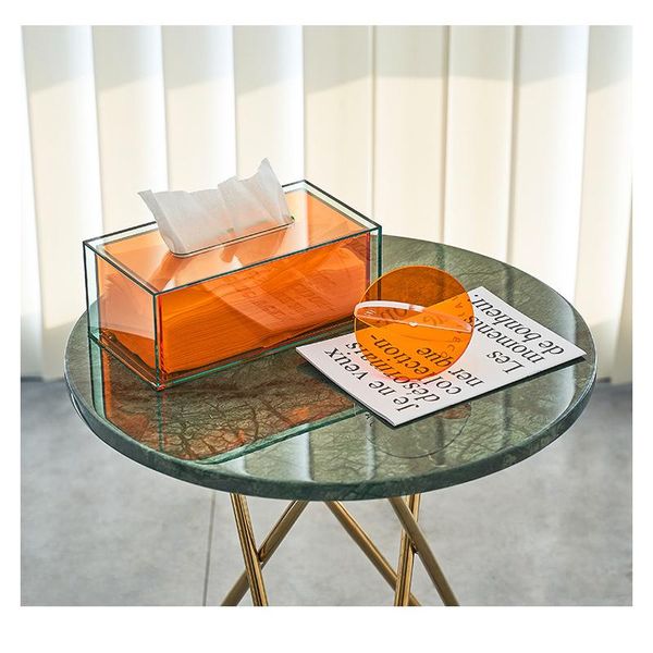 Organisation Acrylique Cuisine Acrylique boîte à serviettes en papier de soie amovible Table à manger Tiroir de table d'appoint Ménage Salon Porte-serviettes