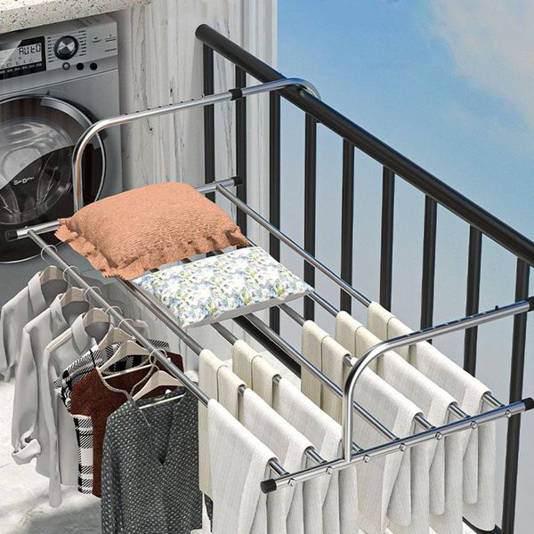 Organisation Balconie Pliage Rack de chaussures Pliant en acier inoxydable Hangage de garce de garde