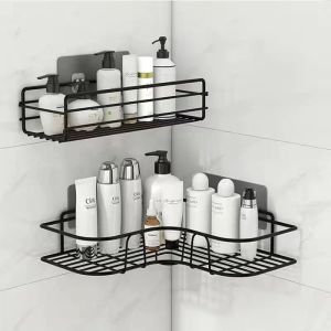 Organisatie badkamer plank wand gemonteerd hoek opbergplanken shampoo houder cosmetische rek ijzer douche afvoermand badkamer organizer