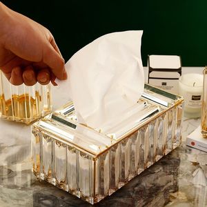 Organisatie Kristalglas Tissue Box Cover Hotel Auto Penhouder Gereedschap Cosmetische Accessoires Desktop Magazijnstellingen Woondecoratie Papieren handdoek