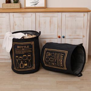 Organisation Denim Laundry Basket Kids Toy Rangement Barrel Pliable Boîte de rangement imperméable Organisateur Diry Clothes Debris Hamper Books Panier