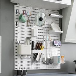 Organisatie diy pegboard accessoires hangende plank opslag haken muur organizer geen punching crafts organisatie voor garage keukenkamer