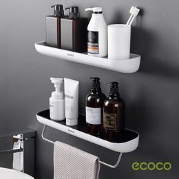 Organisatie Ecoco badkamerorganizer, wandmontage badkamerplank zonder boren zeephouder, badkameraccessoires doucheplank