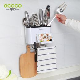 ECOCO – étagère de cuisine, boîte de rangement pour cuillères, couteau, fourchette, couverts, organisateur de vaisselle, étagère de vidange, cage à baguettes, plateau résistant à l'humidité