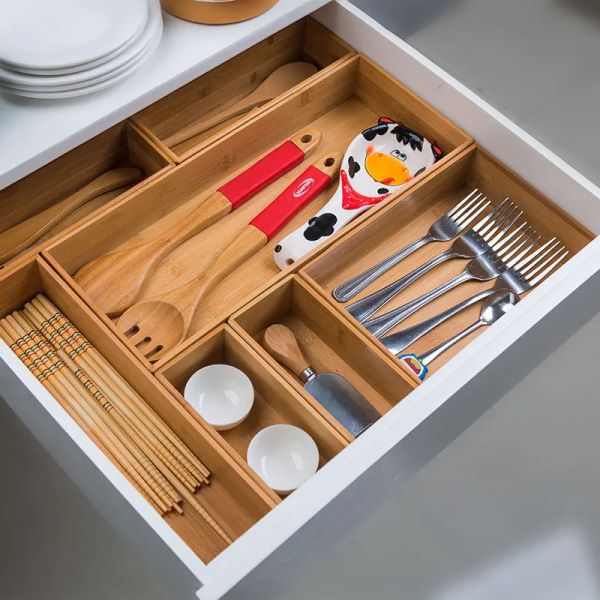 Organisation Style de diviseur de tiroir japonais 6 tailles Rangement Board Office Home Cutlery Bathroomtop Desktop Makeup Makeup Organisation