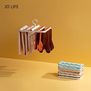 Organisation Jo Life Plastic Dostachable Pinds à linge Chaussage de vêtements Hangle de séchage à la maison Rack de rangement de rangement pliable avec 24 clips