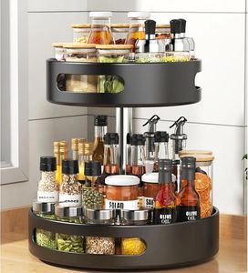 Organisation Kitchen 360 degrés rotation de rotation Sage d'assaisonnement spécial Huile d'assaisonnement spécial Huile, sel, sauce et vinaigre Round Rangement Box Shelf