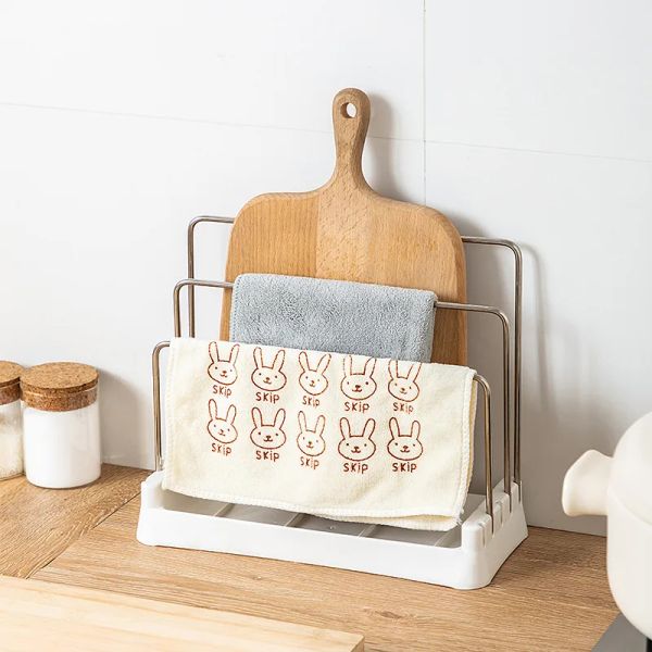 Organisation porte-couteau de cuisine, support de rangement japonais à trois barres, planche à découper, étagère de rangement, support de bloc de couteaux, organisateur d'accessoires