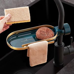 Support de robinet de luxe léger avec crochet, évier de cuisine réglable, éponge, chiffon, Gel douche, shampoing, savon, vidange, support de rangement pour salle de bain à domicile