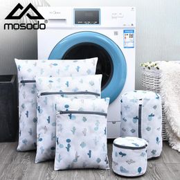 Organisation Mosodo Sac à linge épais dans le lavage Hine Net sous-vêtements Sac en mailles non déformées 5 pièces Sac de lavage de buste d'imprimerie