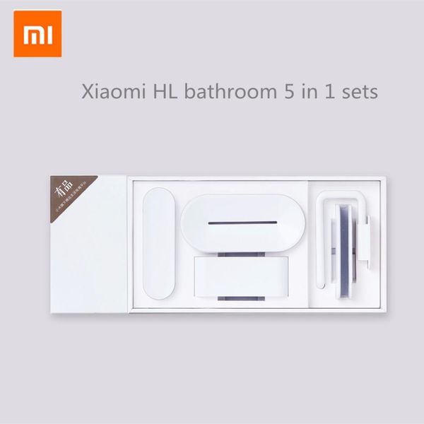 Organisation Original Xiaomi Mijia Hl salle de bain 5 In1 ensembles pour savon dent crochet boîte de rangement et support de téléphone pour salle de bain salle de douche outil