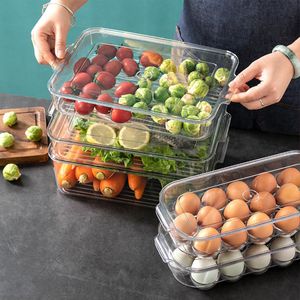 Organisation Réfrigérateur Boîte De Rangement Conteneurs Avec Couvercle Cuisine Séparé Congélateur Joint Bin Pour Légumes Fruits Viande Boîte Fraîche Organisateur