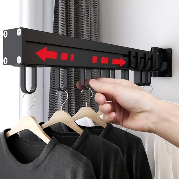 Organisation Wallmountned Invisible Pliage Clothes Hanger Balcon Fenêtre