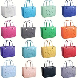 Organiseer Bogg Bag Organizer Hole Basket Candy Color Beach Tas met handvat Eva boodschappentas vakantie 2 maat mama tassen casual zomer buiten HO04 C H4