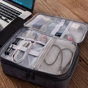 Organisateur Travel Portable Digital Product Storage Sac de stockage USB Data Cable Organisateur Câble Câble Charge Treasure Box Electronics Gadget