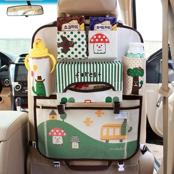 Organisateurs Cartoon Baby Car Seat Back Rangement Sac de rangement de grande capacité Sac de suspension multifonctionnelle, Organisateur de siège automobile pour enfants