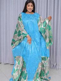 Organza Brocade Bazin Riche Long Dresses Tamaño libre Rata de Dashiki de alta calidad para Women African Fiesta Wedding Clothing 240319