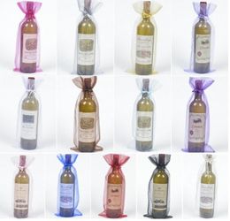 Organza -zakken Drawstring Wine Bags Zakken 15x38cm Favors Zakken Soap Make -up Collection Bags5026235