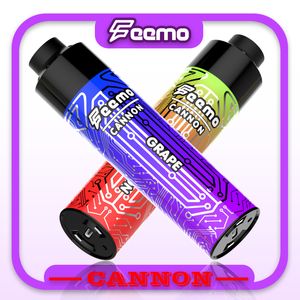 Kit de démarrage de vapeur jetable à l'original feemo canon jetable vape stylo box 18 ml capacité 0,8% nic pod cartouche avec bobine de maille de 0,5 ohm