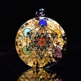 Pendentif Orgone pierres de cristal arc-en-ciel Chakra Reiki générateur d'énergie de guérison EMF radioprotection Orgonite collier 305T