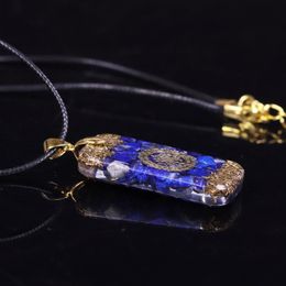 Orgonite Energy Pendant Natural Lapis Lazuli Reiki Energy Necklace Mysterious Resin Chakra Stone Growth Business Amulet 200929208m