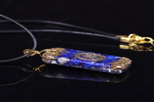 Pendentif énergétique Orgonite Lapis Lazuli naturel Reiki collier énergétique mystérieux résine Chakra pierre croissance entreprise amulette 2009291397116