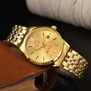 Orien Relojes de pulsera para hombre 2023 Relojes para hombre Tres agujas Reloj de cuarzo Reloj de marca de lujo superior de alta calidad Función de calendario Correa de acero de moda