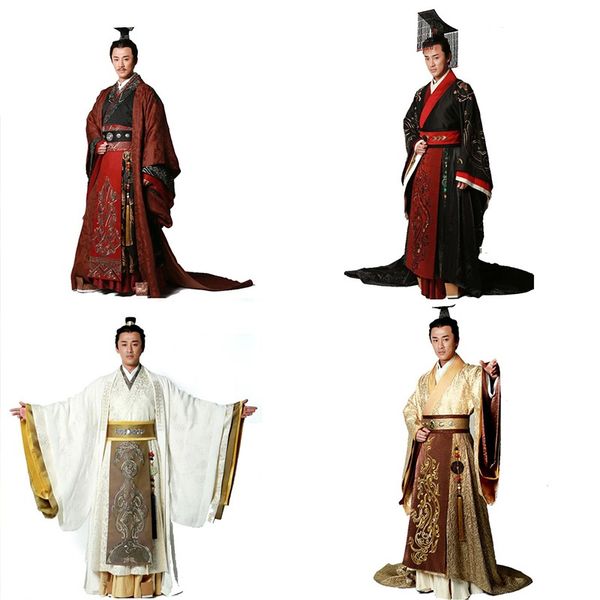 Película oriental TV mismo elemento masculino Hanfu Apparel Qin Tang Song Ming Dynasties Emperadores Emperadores Bridegroom Ropa de rendimiento de la prenda