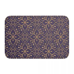 Alfombra oriental alfombra de baño dorada diseño de flores moradas para alfombras alfombras de cocina alfombra al aire libre decoración del hogar