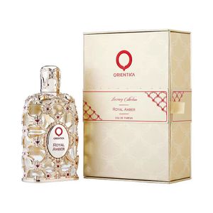 Orientica Parfum 80ml Royal Amber Rouge Oud Saffraan Fluweel Goud Geur Mannen Vrouwen Eau De Parfum Langdurige geur EDP Neutraal Unisex Houtachtige parfums Spray Keulen