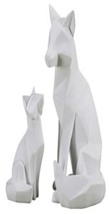 Origami Fox Statue Abstract Geometrie Dieren Hars Craftwork Living Room Porch Home Decorations L28656250217