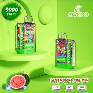 Original Aivono Top vente américain jetable Aim XXL 9000 bouffées Cigarette électronique 0% 2% 3% 5% Nicotine vaporisateur Pod